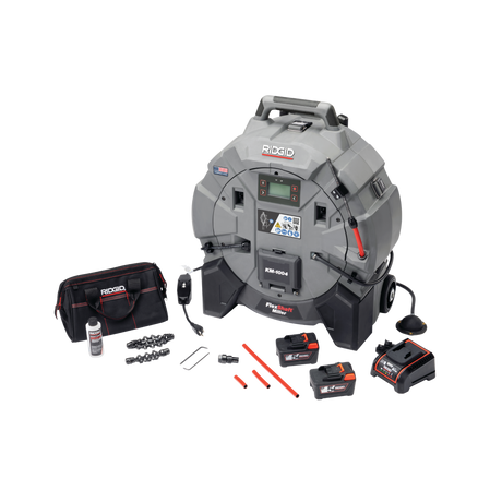 RIDGID 79773 KM-1004 FlexShaft Milling Machine Domestic (1 1/4in (32mm) - 4in (100mm)) with Batteries Charger RIDGID