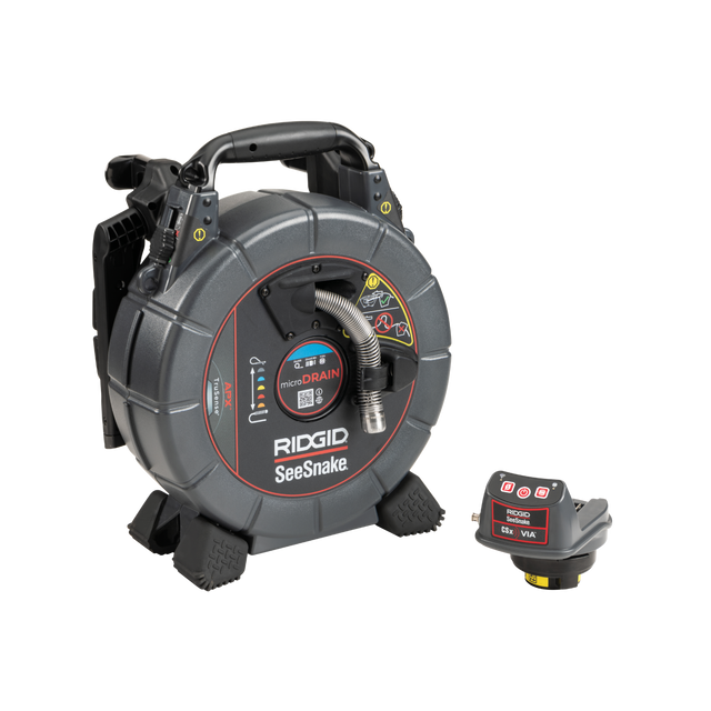 RIDGID 80653 SeeSnake mircroDRAIN APX & CSx Via System with TruSense - 1 Battery and 1 Charger Included RIDGID