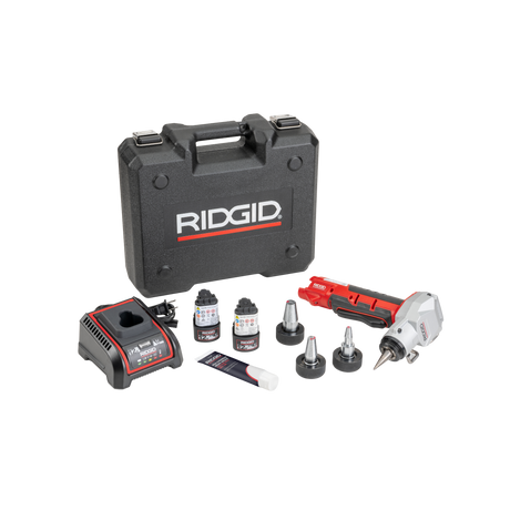 RIDGID 80703 RRE 100 PEX Expansion Tool Kit with 1/2"-1" Expander Heads RIDGID