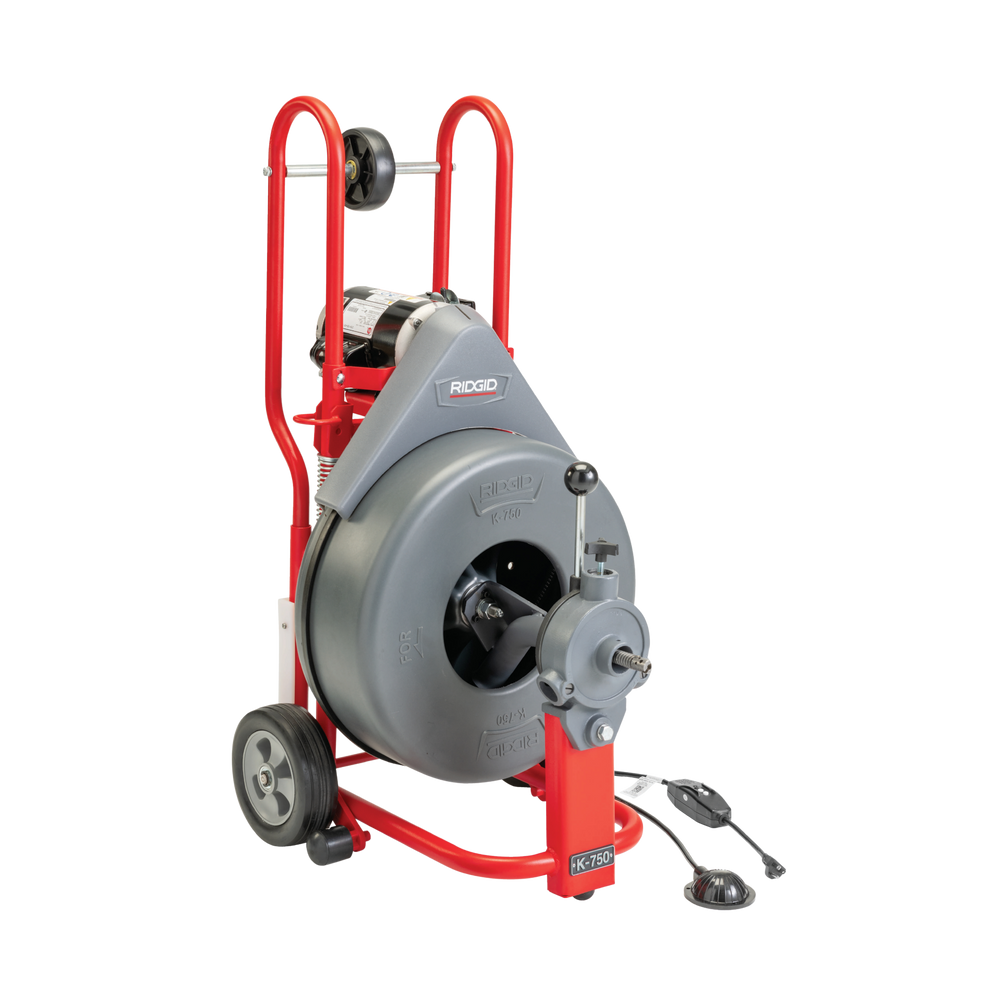 Ridgid 47047 K-750 Drum Machine w/ Autofeed & C-24 5/8"x100 Drain Cable RIDGID