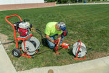 RIDGID 63882 KJ-2200-C Water Jetter with Pulse, H-61, H-62, and H-64 1/8" NPT Nozzles, H-71 and H-72 1/4" NPT Nozzles, 75' x 3/16" Trap Hose, FV-1 Foot Valve, Nozzle Cleaning Tool, and H-1235 Wash Wand Hose 1/2" x 35', H-30 Cart, and 110' x 1/4" Jet Hose RIDGID