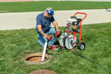 RIDGID 63882 KJ-2200-C Water Jetter with Pulse, H-61, H-62, and H-64 1/8" NPT Nozzles, H-71 and H-72 1/4" NPT Nozzles, 75' x 3/16" Trap Hose, FV-1 Foot Valve, Nozzle Cleaning Tool, and H-1235 Wash Wand Hose 1/2" x 35', H-30 Cart, and 110' x 1/4" Jet Hose RIDGID
