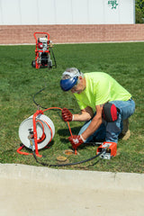 RIDGID 63882 KJ-2200-C Water Jetter with Pulse, H-61, H-62, and H-64 1/8" NPT Nozzles, H-71 and H-72 1/4" NPT Nozzles, 75' x 3/16" Trap Hose, FV-1 Foot Valve, Nozzle Cleaning Tool, and H-1235 Wash Wand Hose 1/2" x 35', H-30 Cart, and 110' x 1/4" Jet Hose RIDGID