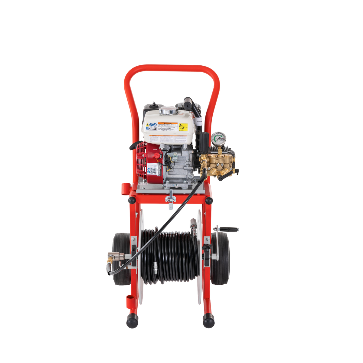 RIDGID 63882 KJ-2200 Jetter with Pulse, H-61, H-62, and H-64 1/8" NPT Nozzles, H-71 and H-72 1/4" NPT Nozzles, 75' x 3/16" Trap Hose, FV-1 Foot Valve, Nozzle Cleaning Tool, and H-1235 Wash Wand Hose 1/2" x 35', H-30 Cart, and 110' x 1/4" Jet Hose RIDGID