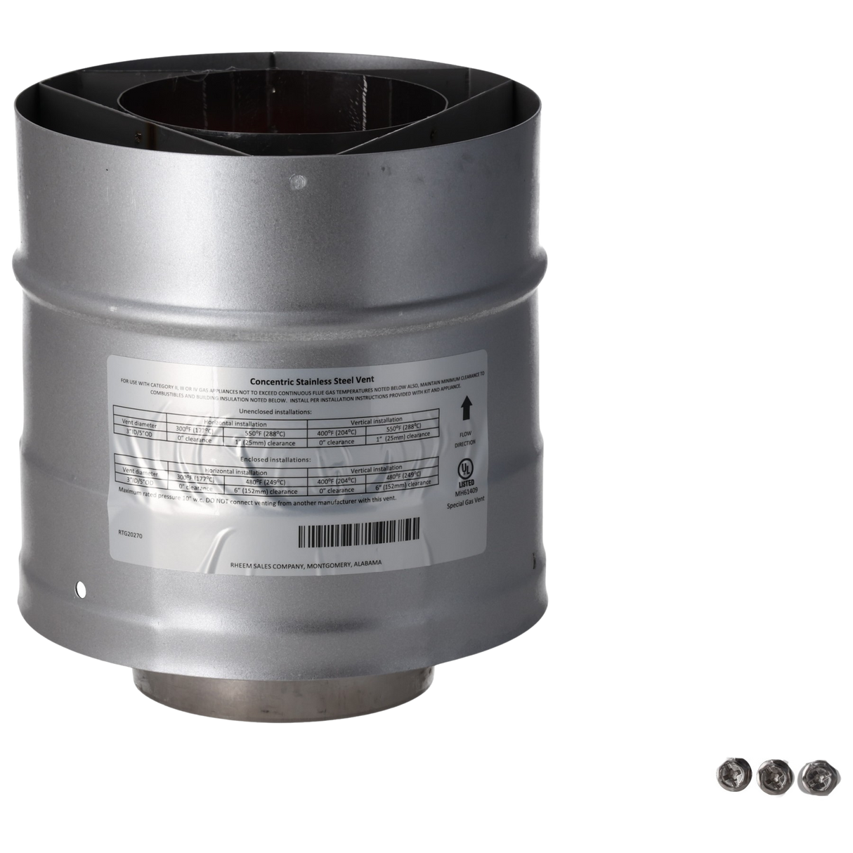 Rheem RTG20270A Concentric Straight Pipe A Rheem