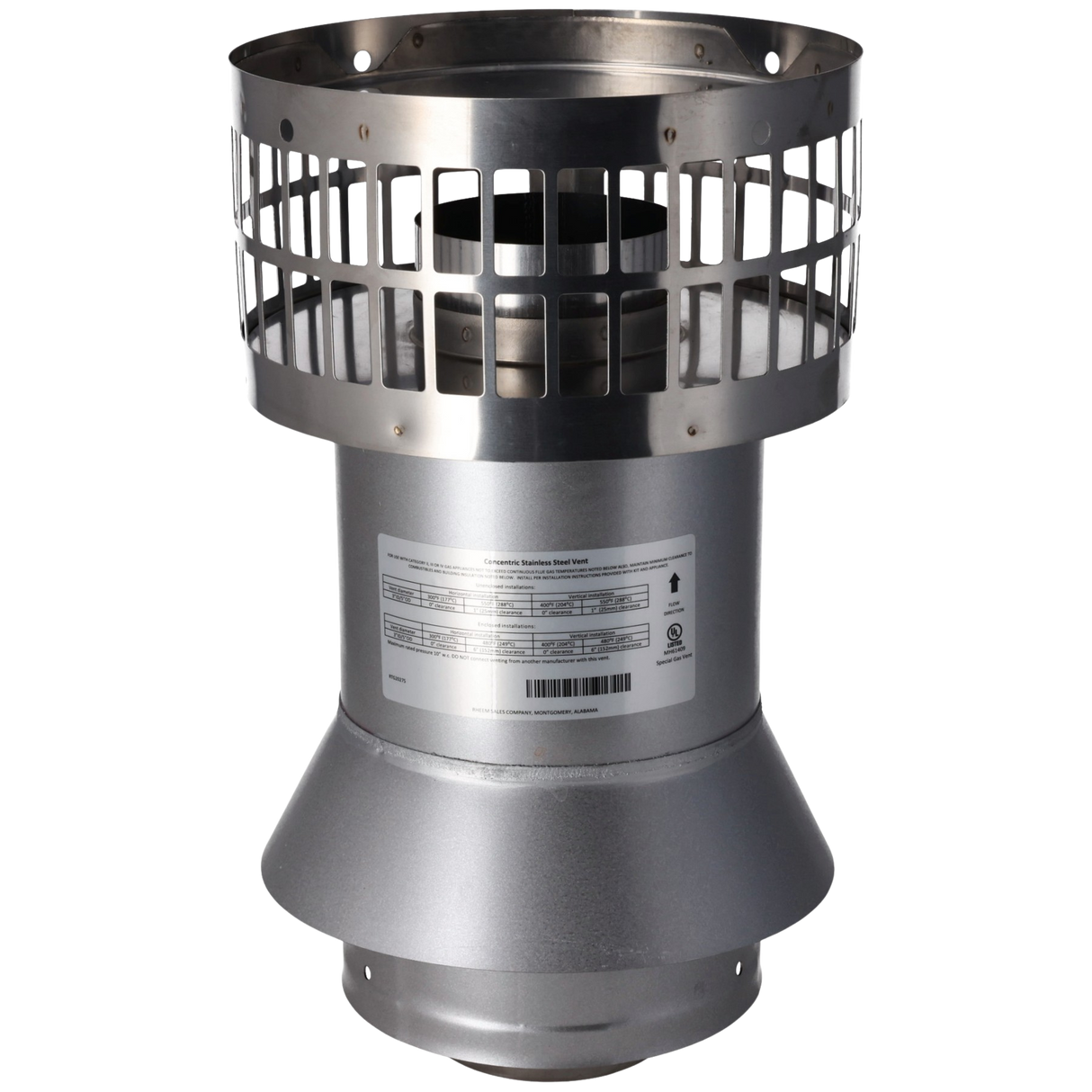 Rheem RTG20275 Concentric Vertical Termination - Rainbow Rheem