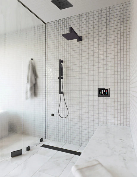 ThermaSol 15-CSPSQ Essential Shower Fixture Package - Rain Canopy + Shower Arm + Hand Shower + Shower Rail + Shower Hose ThermaSol