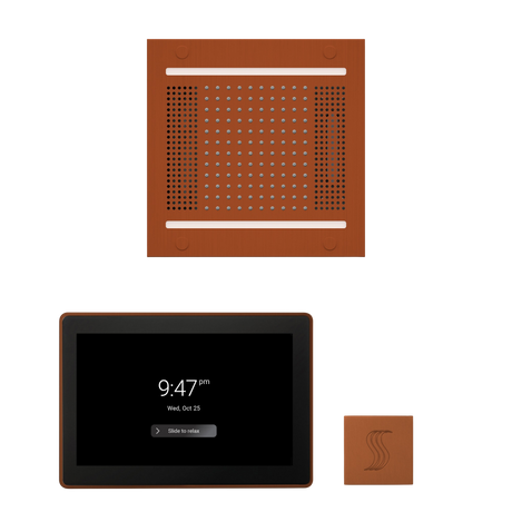 ThermaSol WH14STP15S Wellness Steam Package - HydroVive 14 Rainhead + ThermaTouch2 15" Control + SteamVection Square Steam Head ThermaSol