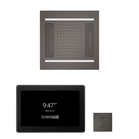 ThermaSol WH14STP15S Wellness Steam Package - HydroVive 14 Rainhead + ThermaTouch2 15" Control + SteamVection Square Steam Head ThermaSol