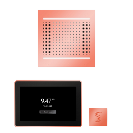 ThermaSol WH14STP15S Wellness Steam Package - HydroVive 14 Rainhead + ThermaTouch2 15" Control + SteamVection Square Steam Head ThermaSol