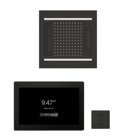ThermaSol WH14STP15S Wellness Steam Package - HydroVive 14 Rainhead + ThermaTouch2 15" Control + SteamVection Square Steam Head ThermaSol