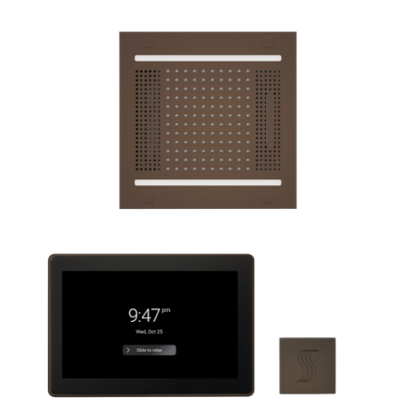 ThermaSol WH14STP15S Wellness Steam Package - HydroVive 14 Rainhead + ThermaTouch2 15" Control + SteamVection Square Steam Head ThermaSol