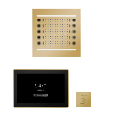 ThermaSol WH14STP15S Wellness Steam Package - HydroVive 14 Rainhead + ThermaTouch2 15" Control + SteamVection Square Steam Head ThermaSol