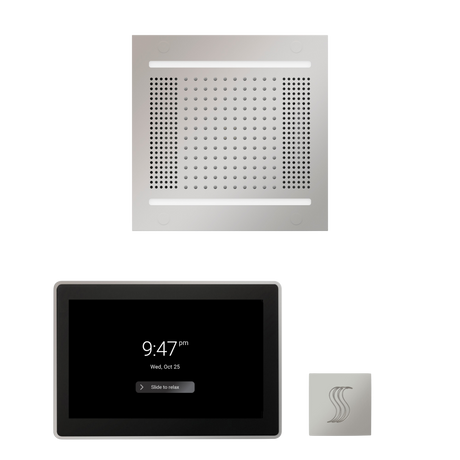 ThermaSol WH14STP15S Wellness Steam Package - HydroVive 14 Rainhead + ThermaTouch2 15" Control + SteamVection Square Steam Head ThermaSol