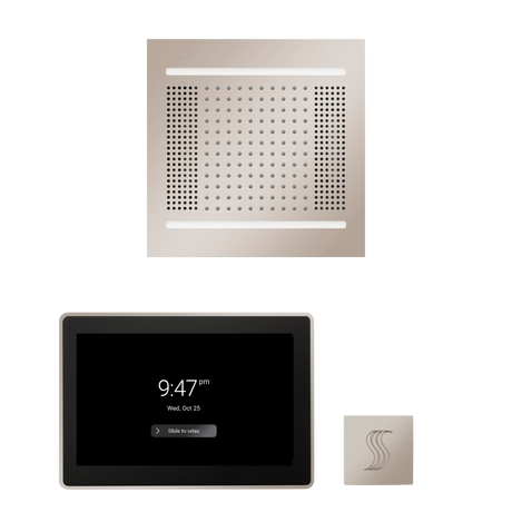 ThermaSol WH14STP15S Wellness Steam Package - HydroVive 14 Rainhead + ThermaTouch2 15" Control + SteamVection Square Steam Head ThermaSol