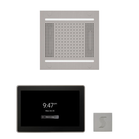 ThermaSol WH14STP15S Wellness Steam Package - HydroVive 14 Rainhead + ThermaTouch2 15" Control + SteamVection Square Steam Head ThermaSol