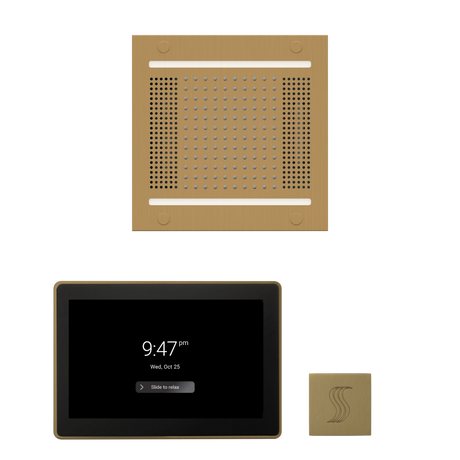 ThermaSol WH14STP15S Wellness Steam Package - HydroVive 14 Rainhead + ThermaTouch2 15" Control + SteamVection Square Steam Head ThermaSol