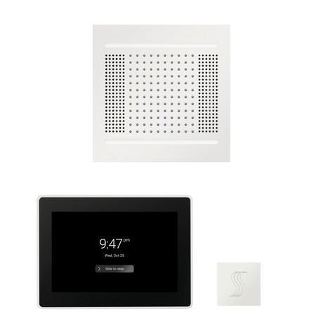 ThermaSol WH14STP15S Wellness Steam Package - HydroVive 14 Rainhead + ThermaTouch2 15" Control + SteamVection Square Steam Head ThermaSol