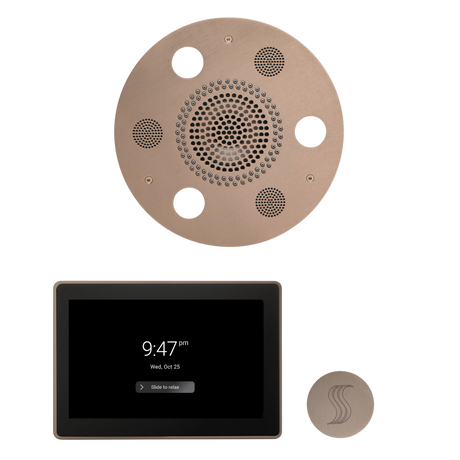 ThermaSol WSTP15R Wellness Steam Package - Serenity Advanced Round Rainhead + ThermaTouch2 15" Control + SteamVection Round Steam Head ThermaSol
