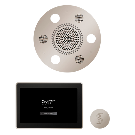 ThermaSol WSTP15R Wellness Steam Package - Serenity Advanced Round Rainhead + ThermaTouch2 15" Control + SteamVection Round Steam Head ThermaSol