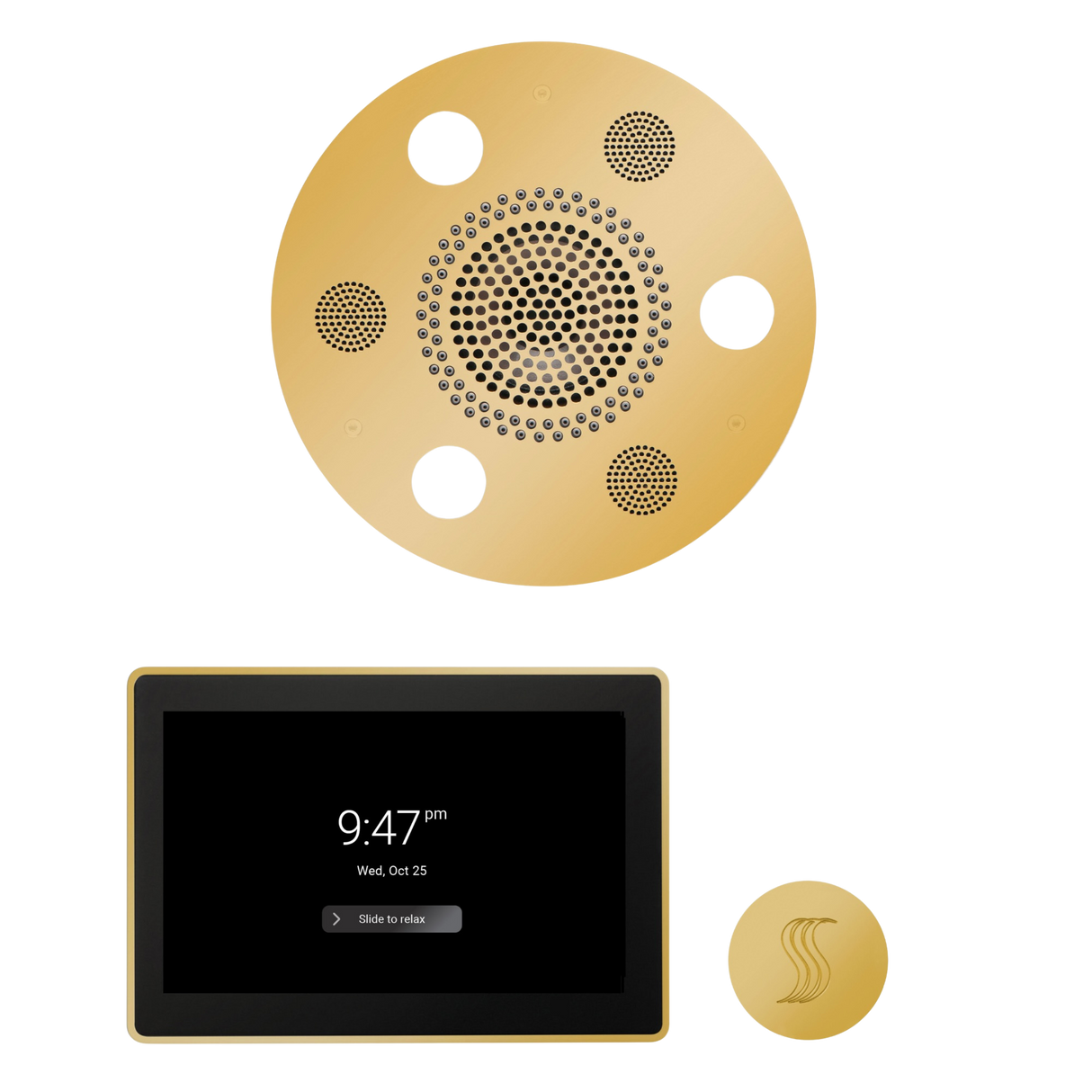 ThermaSol WSTP15R Wellness Steam Package - Serenity Advanced Round Rainhead + ThermaTouch2 15" Control + SteamVection Round Steam Head ThermaSol