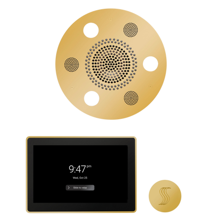 ThermaSol WSTP15R Wellness Steam Package - Serenity Advanced Round Rainhead + ThermaTouch2 15" Control + SteamVection Round Steam Head ThermaSol