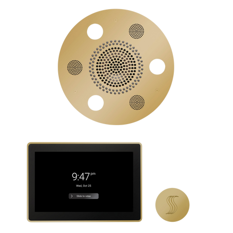 ThermaSol WSTP15R Wellness Steam Package - Serenity Advanced Round Rainhead + ThermaTouch2 15" Control + SteamVection Round Steam Head ThermaSol