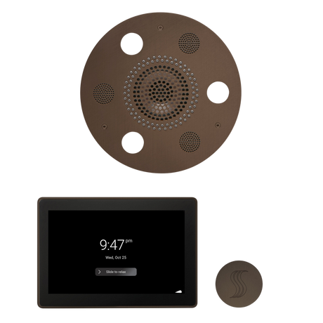 ThermaSol WSTP15R Wellness Steam Package - Serenity Advanced Round Rainhead + ThermaTouch2 15" Control + SteamVection Round Steam Head ThermaSol