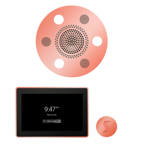 ThermaSol WSTP15R Wellness Steam Package - Serenity Advanced Round Rainhead + ThermaTouch2 15" Control + SteamVection Round Steam Head ThermaSol