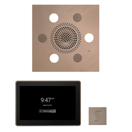 ThermaSol WSTP15S Wellness Steam Package - Serenity Advanced Square Rainhead + ThermaTouch2 15" Control + SteamVection Square Steam Head ThermaSol