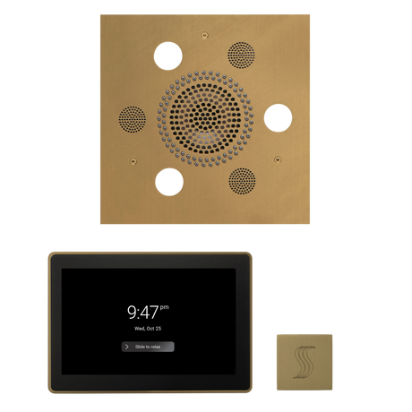 ThermaSol WSTP15S Wellness Steam Package - Serenity Advanced Square Rainhead + ThermaTouch2 15" Control + SteamVection Square Steam Head ThermaSol