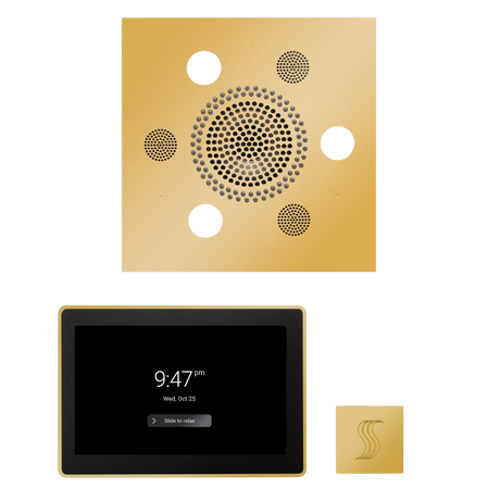 ThermaSol WSTP15S Wellness Steam Package - Serenity Advanced Square Rainhead + ThermaTouch2 15" Control + SteamVection Square Steam Head ThermaSol