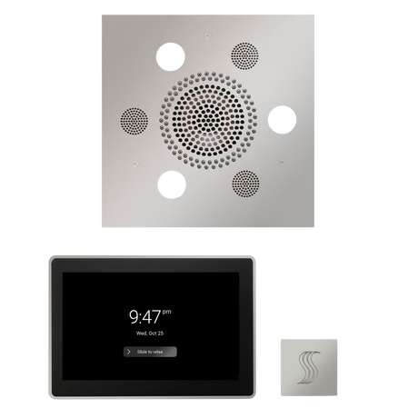 ThermaSol WSTP15S Wellness Steam Package - Serenity Advanced Square Rainhead + ThermaTouch2 15" Control + SteamVection Square Steam Head ThermaSol