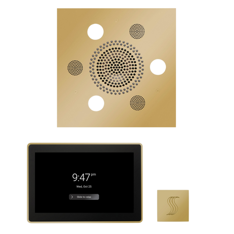 ThermaSol WSTP15S Wellness Steam Package - Serenity Advanced Square Rainhead + ThermaTouch2 15" Control + SteamVection Square Steam Head ThermaSol