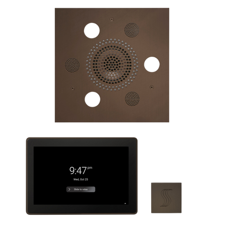 ThermaSol WSTP15S Wellness Steam Package - Serenity Advanced Square Rainhead + ThermaTouch2 15" Control + SteamVection Square Steam Head ThermaSol