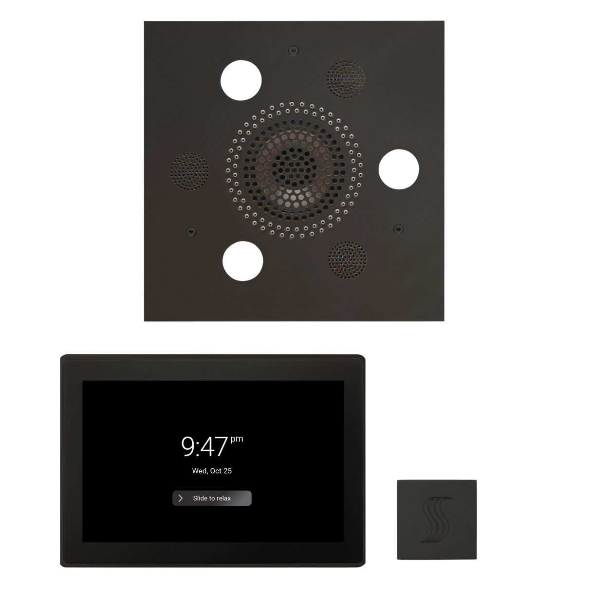 ThermaSol WSTP15S Wellness Steam Package - Serenity Advanced Square Rainhead + ThermaTouch2 15" Control + SteamVection Square Steam Head ThermaSol