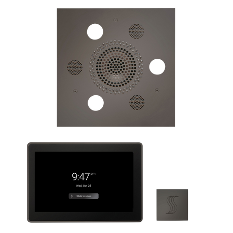 ThermaSol WSTP15S Wellness Steam Package - Serenity Advanced Square Rainhead + ThermaTouch2 15" Control + SteamVection Square Steam Head ThermaSol