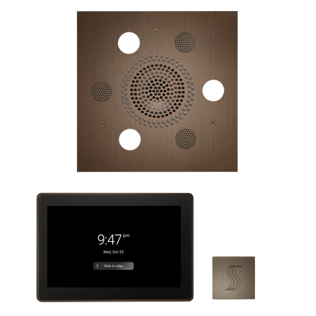 ThermaSol WSTP15S Wellness Steam Package - Serenity Advanced Square Rainhead + ThermaTouch2 15" Control + SteamVection Square Steam Head ThermaSol