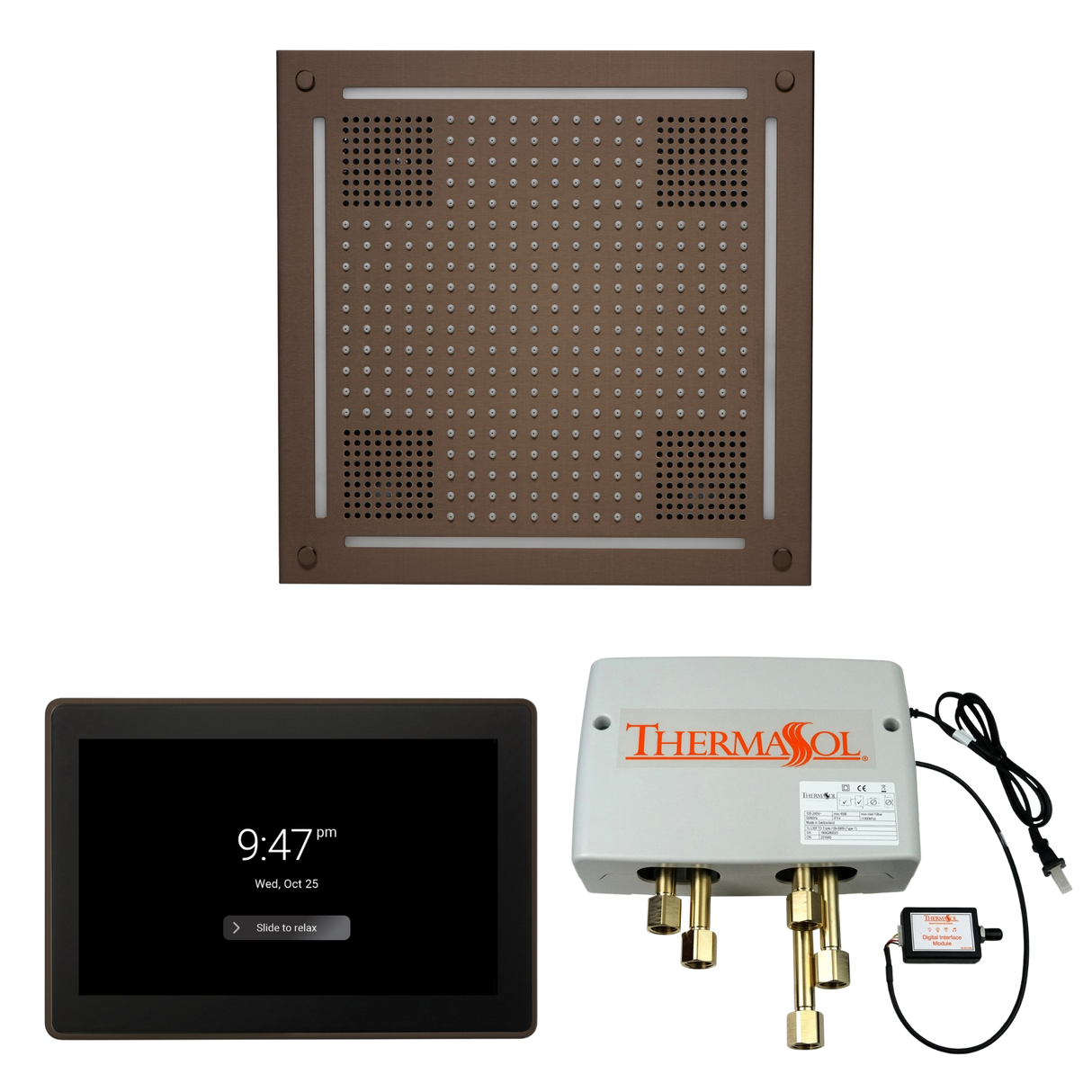 ThermaSol WHSP15S Wellness Shower Package - HydroVive 18 Rainhead + ThermaTouch2 15" Control + Digital Shower Valve PlumbersCrib.com