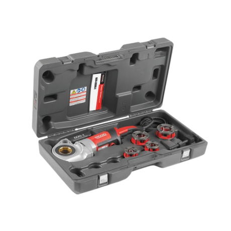 RIDGID 44918 600-I Hand-Held Power Drive Complete with 1/2"-1 1/4" NPT 11R Die Heads, Support Arm, and Case RIDGID