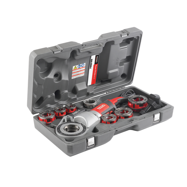 RIDGID 44923 Power Drive 1/2" - 2" NPT Die Heads, Case, & Support Arm RIDGID