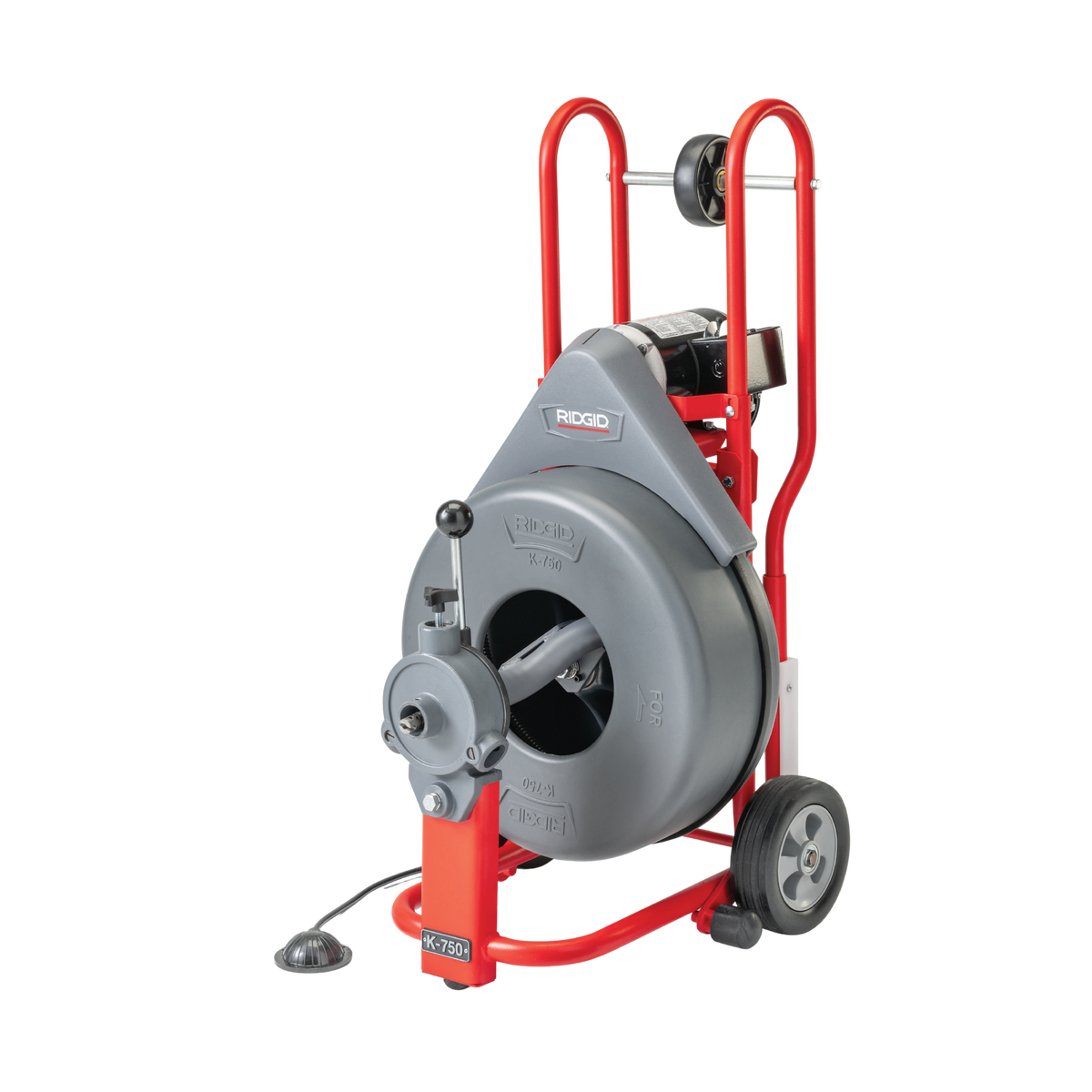 RIDGID 42012 K-750 Drum Machine with One Pair of Gloves, AUTOFEED, Standard 5/8" Tool Set, and: C-27, 75' x 5/8" Cable RIDGID