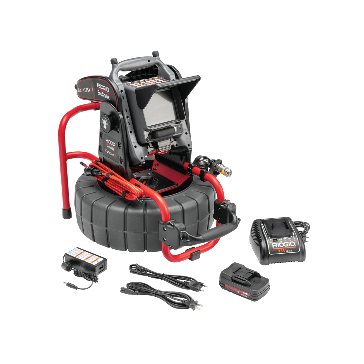RIDGID 65103 Seesnake Compact2 with VERSA Monitor, Battery, and Charger RIDGID