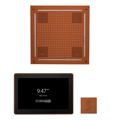 ThermaSol WHSTP15S Wellness Steam Package - HydroVive 18 Rainhead + ThermaTouch2 15" Control + SteamVection Square Steam Head ThermaSol