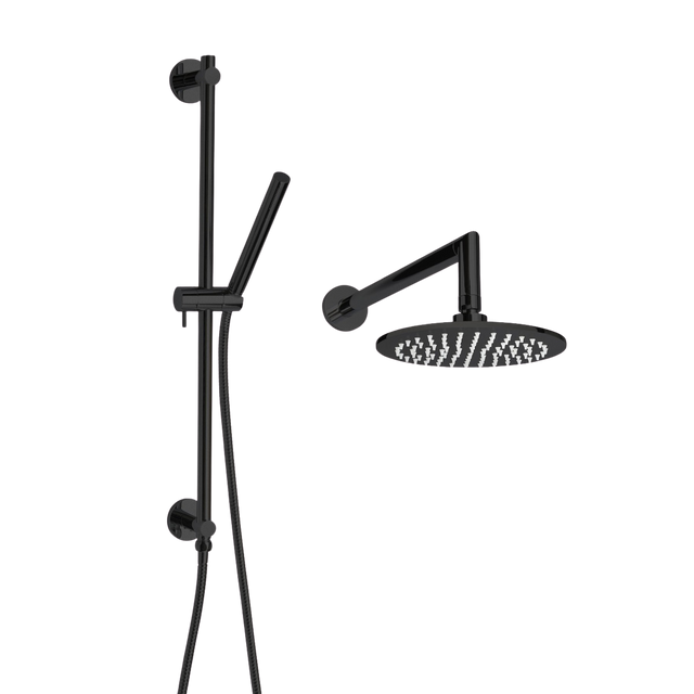 ThermaSol 15-CSPRD Essential Shower Fixture Package - Rain Canopy + Shower Arm + Hand Shower + Shower Rail + Shower Hose ThermaSol