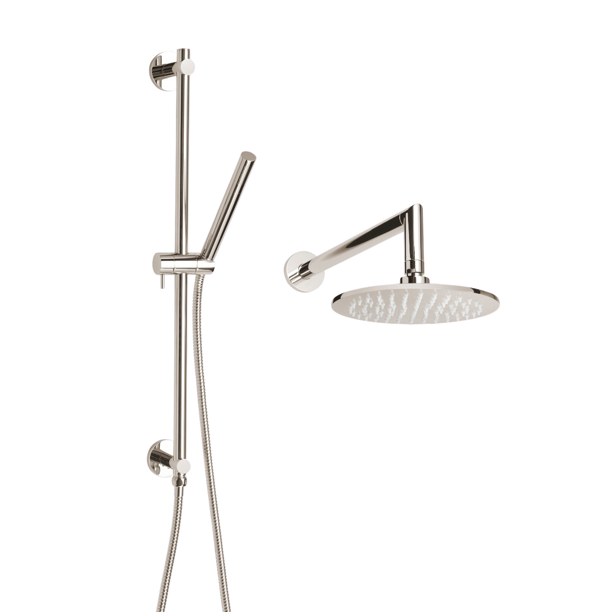 ThermaSol 15-CSPRD Essential Shower Fixture Package - Rain Canopy + Shower Arm + Hand Shower + Shower Rail + Shower Hose ThermaSol