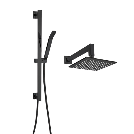 ThermaSol 15-CSPSQ Essential Shower Fixture Package - Rain Canopy + Shower Arm + Hand Shower + Shower Rail + Shower Hose ThermaSol