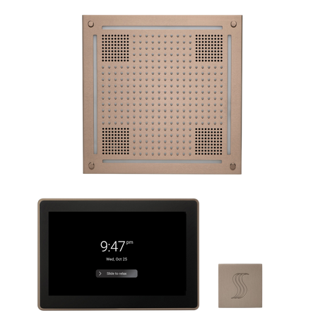 ThermaSol WHSTP15S Wellness Steam Package - HydroVive 18 Rainhead + ThermaTouch2 15" Control + SteamVection Square Steam Head ThermaSol