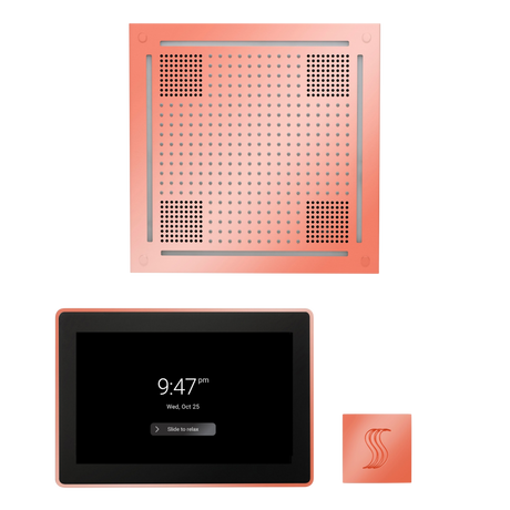 ThermaSol WHSTP15S Wellness Steam Package - HydroVive 18 Rainhead + ThermaTouch2 15" Control + SteamVection Square Steam Head ThermaSol