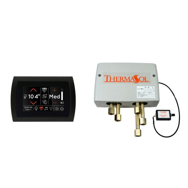 ThermaSol DSP-SIG-BK Digital Shower Package - SignaTouch Recessed Black Trim Control + Digital Shower Valve ThermaSol
